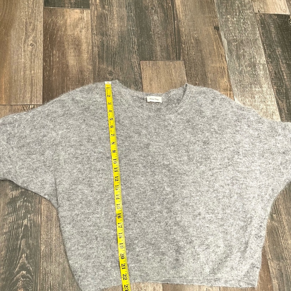 American Vintage Women Jumper Sweater XS/S Grey Angora & Polyamide Rolled Cuff - Picture 7 of 10